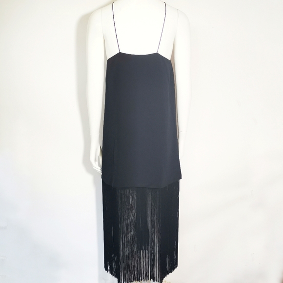 CAMI NYC The Fringe Dress Women Black Silk Midi Dress Small NWT Lined Sexy Party - Picture 3 of 10